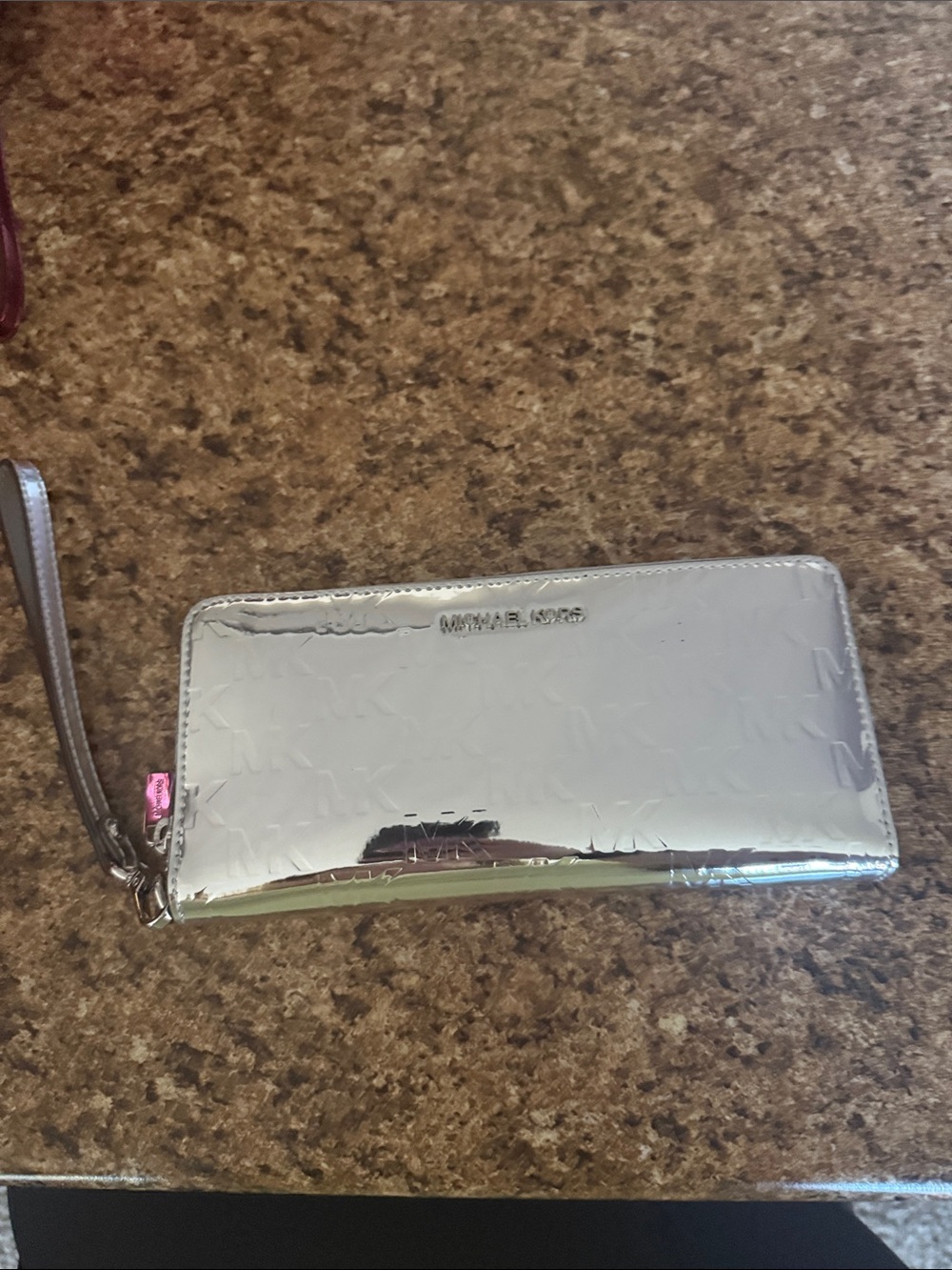 Michael Kors Silver Wristlet Wallet
